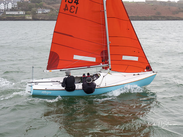 Above and Below Local Squib duo Colm Dunne and Rob Gill sailing in Kinsale Harbour Photo: Bob Bateman