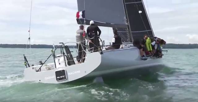 Frecnh yacht Teasing Machine features in this four minute video below on the Commodore's Cup