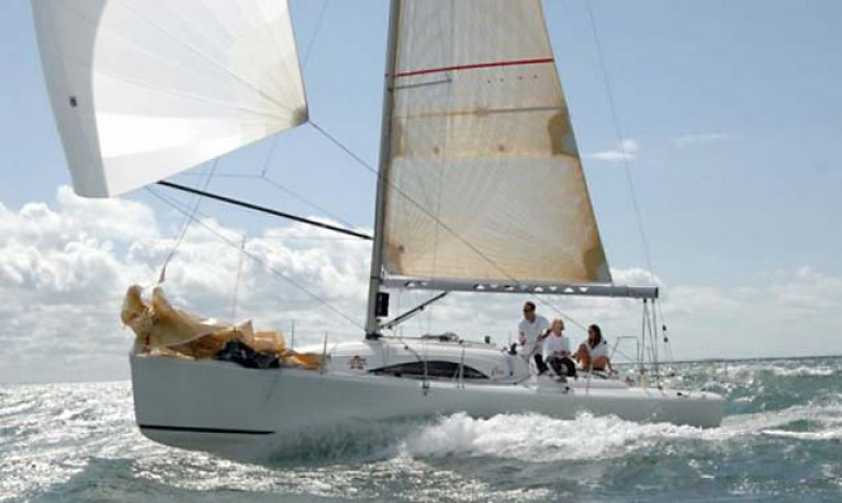 A French-built Archambault A31 racing under spinnaker. An A31 will race in Class Two DBSC this season