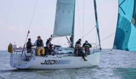 Light breeze sailing for the INSS’s J/109 Jedi, currently off the Connacht coast on a round Ireland voyage to raise funds for Cystic Fibrosis treatments at Galway University Hospital