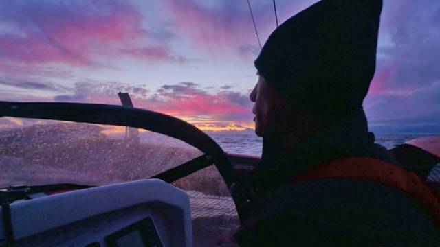 Guo Chuan sailing in the Bering Sea on 16 September 2015 after he and his team set the record for crossing the North East Passage