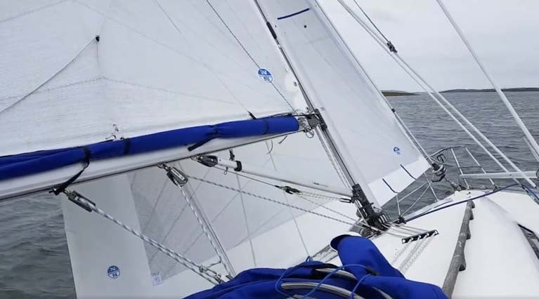 North Sails Ireland-supplied Tour Xi performance cruising sails n action in Strangford Lough on the Moody S31 "Zeelander". See video below.
