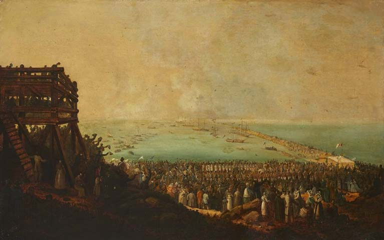 The embarkation of King George IV at Kingstown by artist William Sadler II