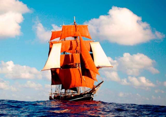 The "Eye of the Wind" is 109 years old, sails under UK flag, and is considered to be a "sailing legend" in the maritime world.