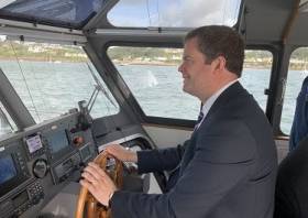 Political Pilot: At the helm of a Port of Milford Haven pilot cutter is the UK&#039;s Parliamentary Under-Secretary of State for Wales Kevin Foster during a recent visit of the UK&#039;s largest energy port located in the Principality on the Pembrokeshire coast. Among topics discussed was the potential opportunity, post-Brexit, for the Welsh port to be designated as a Freeport.