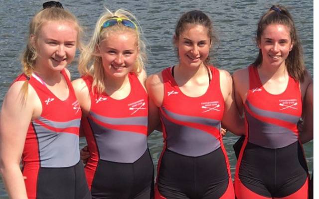 The Castleconnell Women's Junior 18 Quadruple which won at Ghent. 