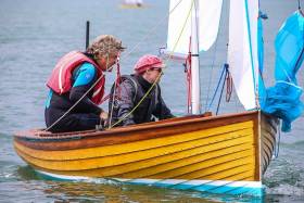IDRA 14 No.38 Starfish competing in June&#039;s DMYC Regatta on Dublin Bay. The first new build in 50 years of this 70–year–old clinker dinghy type will be launched in Clontarf on June 25th