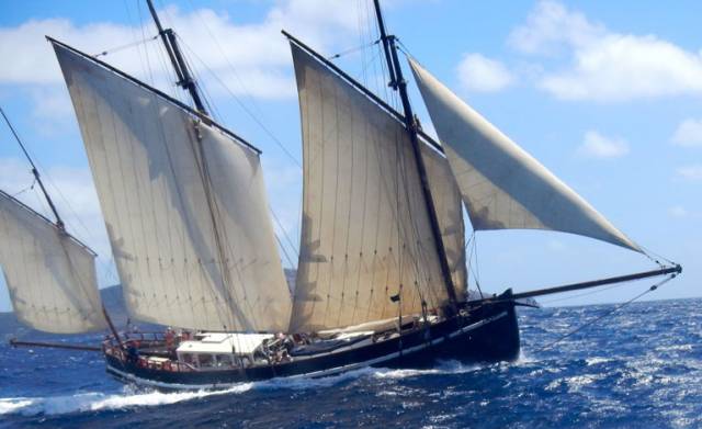 The 64ft Cornish lugger Grayhound, a re-creation of a design of 1796, recently delivered 6 tons of Monaghan-brewed Irish craft beer from Cork to Granville in Normandy