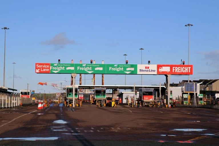 The past couple of years have been seismic for the port of Holyhead, which Stena Line owns and operates. Above, Afloat adds the freight check-in booths including those for rival operator, Irish Ferries at the north Wales port on Anglesey.  