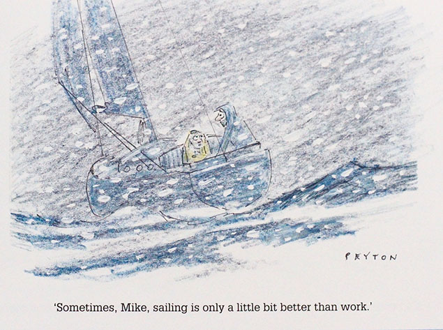 Winter sailing cartoon