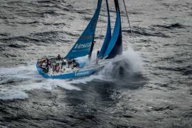 Vestas 11th Hour Racing off Cape Horn yesterday before dismasting in the South Atlantic this afternoon