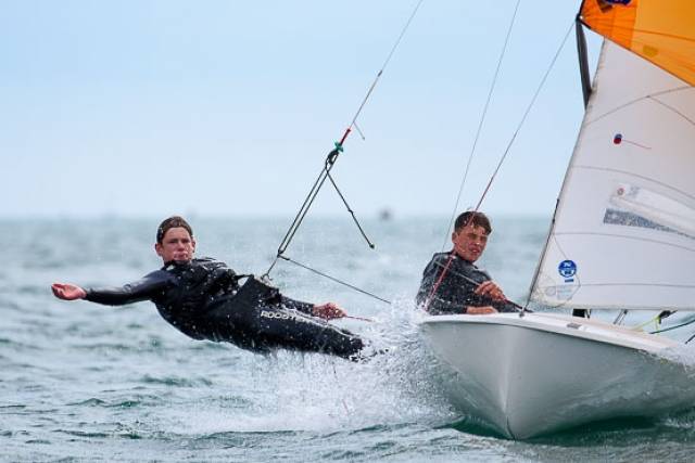 A 420 dinghy competing in Royal Cork Yacht club's 'At Home' Regatta. Scroll dow for Photo Gallery