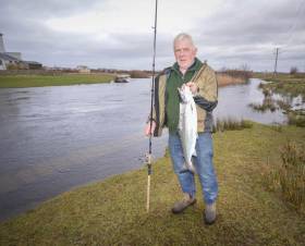 Bill Likely with his prized catch at the Drowes Fishery in Co Leitrim