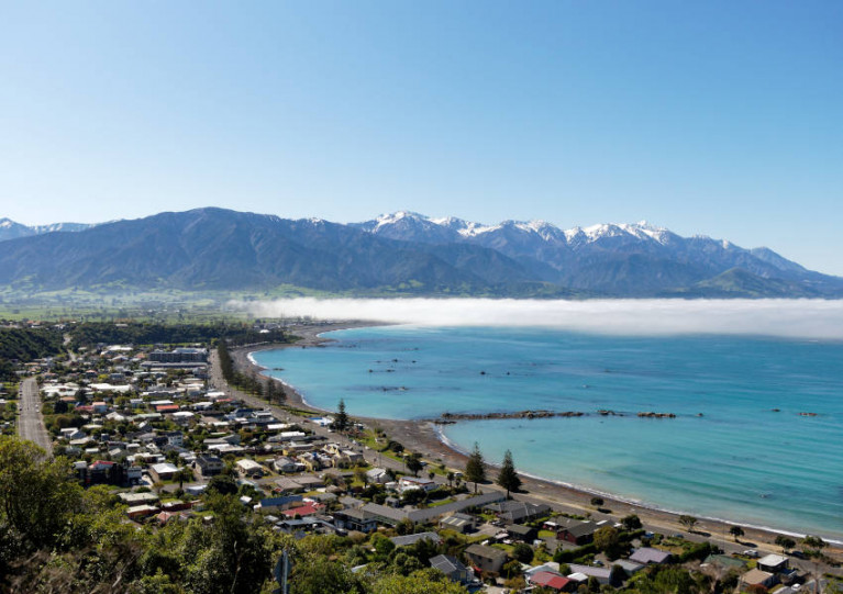Kaikōura on New Zealand’s South Island, halfway between Christchurch and Wellington