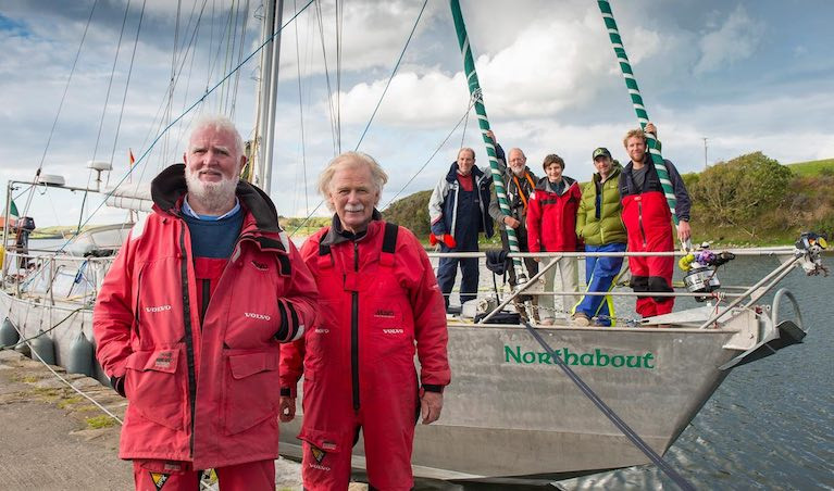 Men of the High Latitudes – Jarlath Cunnane and Mick Brogan with Northabout at Westport Quay in their return from circling the Arctic. Their current mission is ensuring proper recognition for Antarctic explorer Ernest Shackleton&#039;s Scottish ship&#039;s carpenter Harry McNish