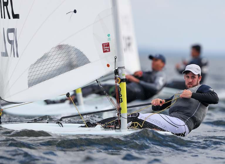 Finn Lynch competing in the first races of the European Championships in Poland