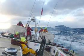 The Clipper teams battled to reduce sail plans when the storm hit