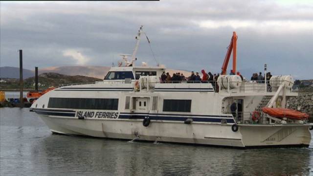 One of Aran Islands Ferries Teoranta fast-ferries. The ferry service ceased in late November, and was temporarily reinstated around a week later
