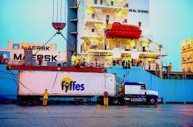 A Fyffes container while in transit 