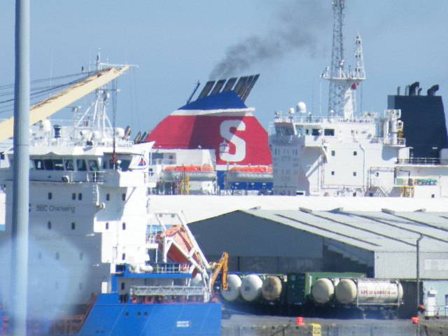 A busy scene: ships docked in Dublin Port