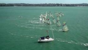 A yellow race start at the 49er World Championships in Auckland today. See video below.