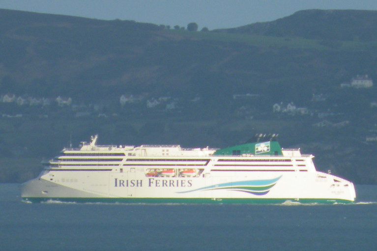 Irish Ferries cruiseferry W.B. Yeats captured by AFLOAT entering Dublin Bay during its maiden delivery voyage in 2018, but considerably later than scheduled from German shipbuilder FSG. Owners of the ferry operator, ICG has cancelled an order for a second vessel with the same German shipyard which would of been the World&#039;s largest ferry based from a version of W.B. Yeats. AFLOAT reported yesterday, W.B. Yeats which due to Covid19 was delayed by three months in resuming Dublin-Cherbourg route as the services &#039;cruiseferry&#039; operated ship has completed its first round-trip this summer by arrival into Dublin Port this morning. 
