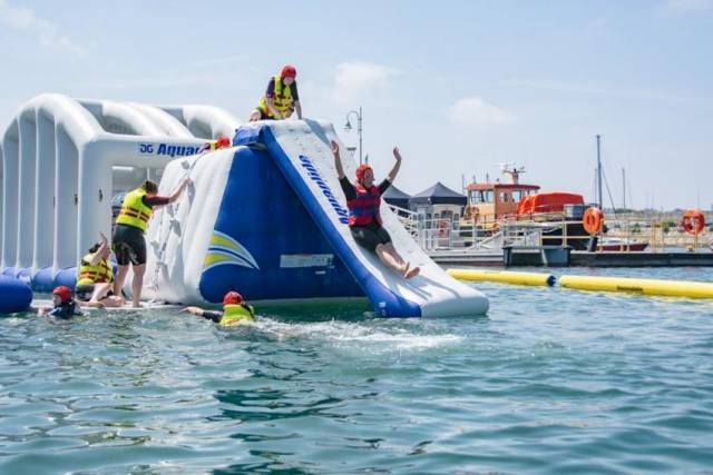 The inflatable obstacle course opens in Dun Laoghaire’s Coal Harbour this week