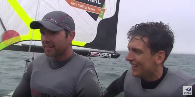 Matt McGovern and Ryan Seaton face the media after the finish line error in Weymouth. Scroll down to replay the race and post race interview below