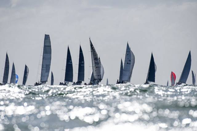 A bitter northerly wind, with squalls gusting over 30 knots, produced a challenging race for the impressive fleet of 108 boats