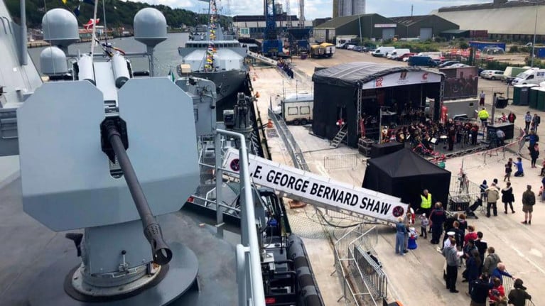 The LÉ George Bernard Shaw: Ireland's Naval Service fleet will be open to the public in September to mark its 75th anniversary, with tours of the patrol vessels in Dublin City 'Docklands' and Cork City quays (as above). 