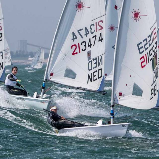 Breeze is on for competitors at the Laser European Championships in La Rochelle, France. Ireland has three sailors competing