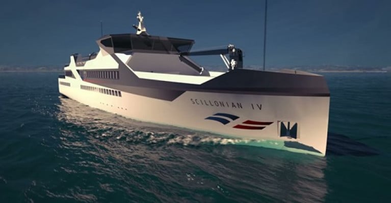 A GCI image of the new Cornwall-Isles of Scilly passenger/cargsoship &#039;Scillonian IV&#039; which forms part of the operators commitment to deliver enhanced services for the future of the islands and their communities in addition tourism off England&#039;s south-west coast. 