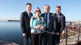 PwC partner Declan McDonald, oceanographer and climate change expert Kathryn Sullivan; Marine Minister Michael Creed and Marine Institute chief executive Dr Peter Heffernan pictured ahead of this year’s Our Ocean Wealth Summit, which opened in Galway yesterday