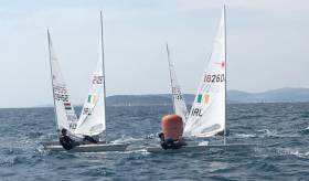 Laser sailors Finn Lynch and Liam Glynn racing in Croatia last week