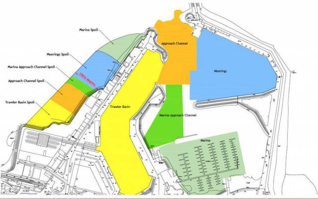 The Department of Agriculture, Food and the Marine’s detailed proposal for key dredging areas and spoil infill at Howth Harbour