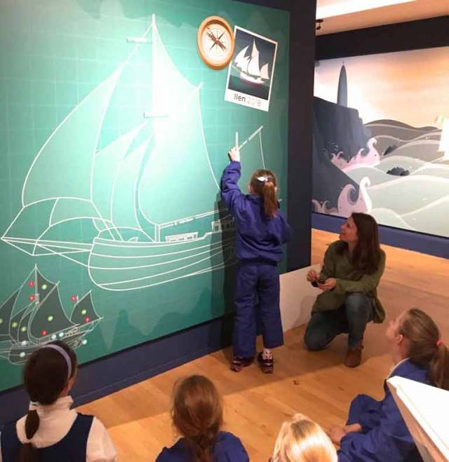 Making the Ilen concept child-friendly – young visitors to the Ilen Exhibition in the Hunt Museum in Limerick find that learning about the historic ketch can be fun