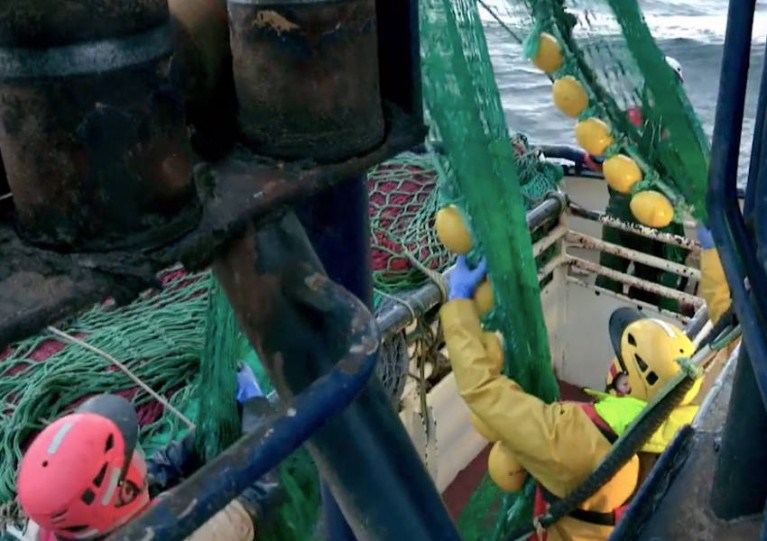 Scene from one of the many trawlers filmed for the new series of Tabú on TG4