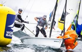 Two six places yesterday put Ryan Seaton and Matt McGovern in the top ten of the 49er class in Weymouth