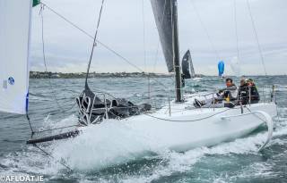 Conor Fogerty's new foiling Figaro 3 'Raw' at the start of the Dun Laoghaire to Dingle Race