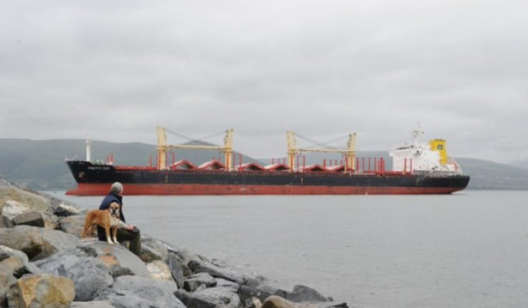Greenore Port has sees an increase in number of arrivals with an above bulk-carrier on Carlingford Lough