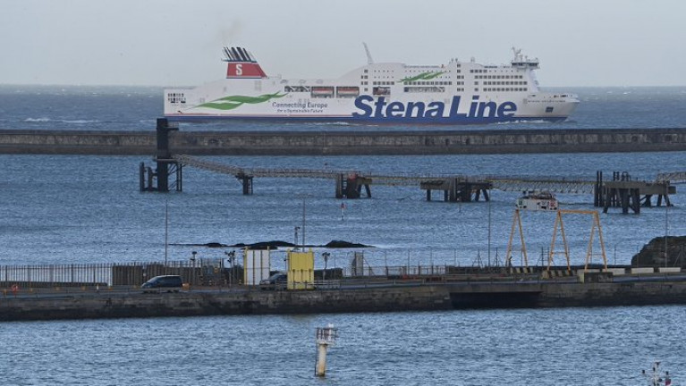 Stena Line appealed to freight operators to ensure they had their PBNs ready ahead of check-in, Afloat adds at Holyhead Port in the UK from where above off the north Wales port is Stena Adventurer following a crossing from Dublin Port. 