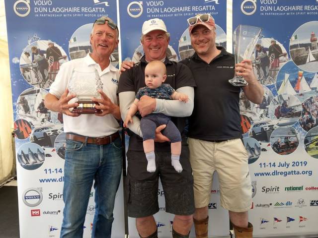 Jerry Dowling pictured with his winning Sportsboat team mates Stefan Hyde and Jimmy Dowling. Jerry will be appointed SB20 World Chairman next month