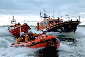 File image of Clifden RNLI’s inshore and Mersey class lifeboats, which launched to the kayakers in distress yesterday evening