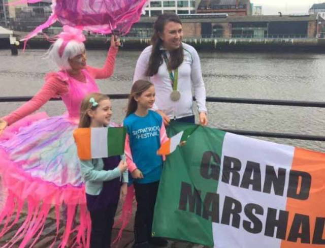 Annalise Murphy prepares for the St. Patrick's Day Parade role