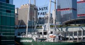 Greenpeace first custom-built campaigning vessel, motor-sail yacht Rainbow Warrior with a protest banner in Hong Kong last week. According to the print version of this article from The Irish Times, earlier this year 160 containers en route from Ireland to China for recycling were stopped in Rotterdam because of contamination. Click below to link on story on Ireland which over Christmas is to generate 83,000 tonnes of packaging waste, the equivalent volume that both Galway and Limerick would produce in a year.