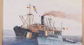 Irish Shipping&#039;s general cargoship &#039;Irish Poplar&#039; from the collection of the Irish Naval Service painted by Kenneth King.
