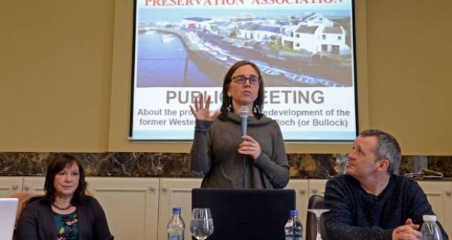 South Dublin residents had objected to controversial proposals for project at Bulloch Harbour near Dalkey. Above: People Before Profit councillor Melisa Halpin speaks at a meeting of the Bulloch Harbour Preservation Association. 