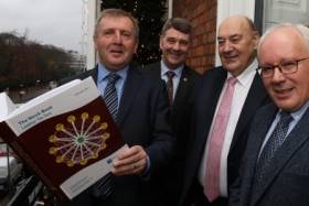 Marine Minister Michael Creed with Marine Institute chief executive Peter Heffernan, chairman John Killeen and Paul Connolly, director of fisheries ecosystems advisory services, at the presentation of the annual Stock Book for 2017