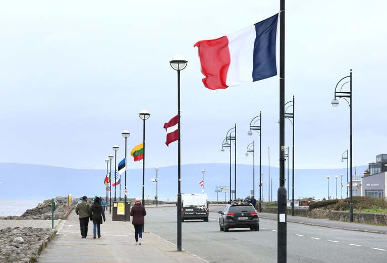 European Flags Fly on Galway&#039;s Salthill Promenade