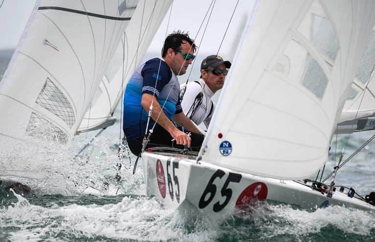 Robert (left) and Peter O'Leary in race two of the Bacardi Cup on Biscayne Bay